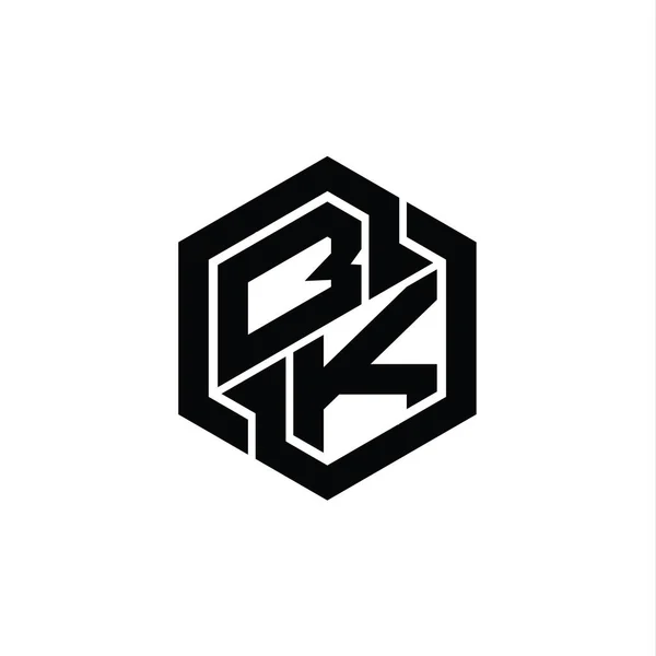 Logo Monogram Gaming Hexagon Геометричний Дизайн Шаблону — стокове фото