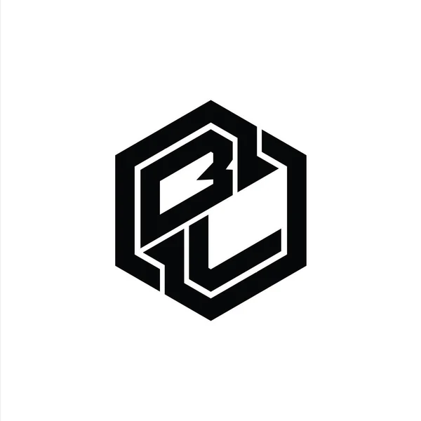 Logo Monograma Jogos Com Modelo Design Forma Geométrica Hexágono — Fotografia de Stock