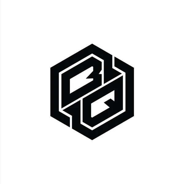 Игры Монограммой Logo Геометрическим Шаблоном Формы Шестиугольника — стоковое фото