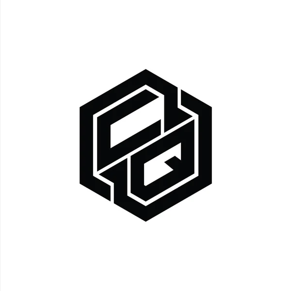 Logo Monogram Játék Hatszög Geometriai Forma Design Sablon — Stock Fotó