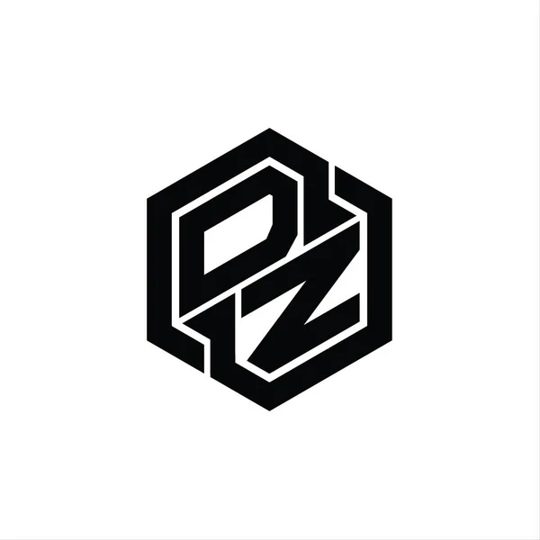 Логотип Монограма Ігри Шестикутником Геометричної Форми Шаблон Дизайну — стокове фото