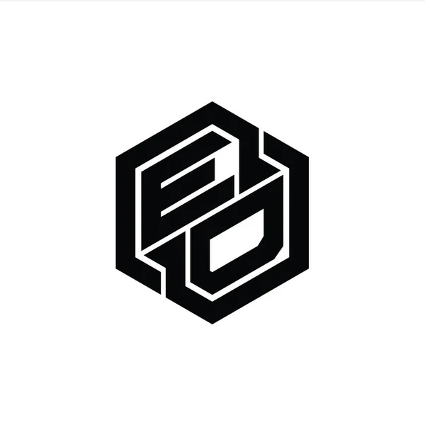 Παιχνίδι Μονογράφημα Logo Εξάγωνο Γεωμετρικό Σχήμα — Φωτογραφία Αρχείου
