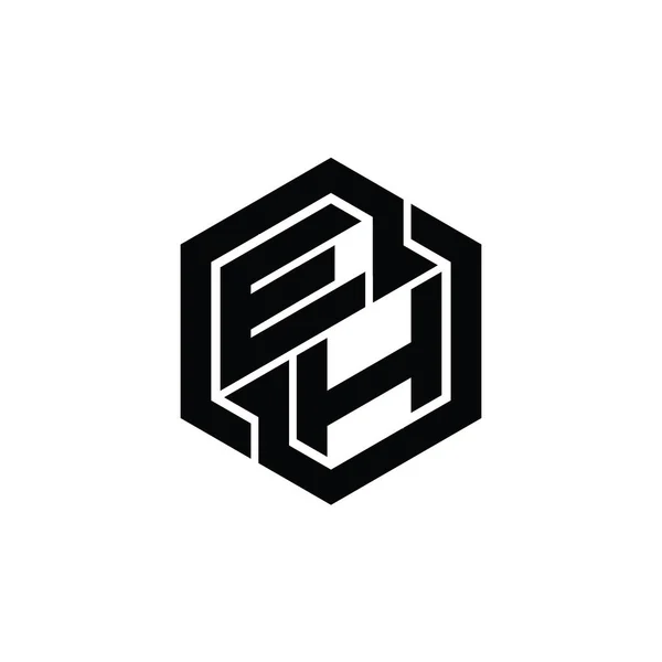 Logo Monograma Jogos Com Hexágono Modelo Design Forma Geométrica — Fotografia de Stock