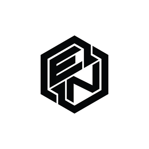 Logo Monogramma Gioco Con Esagono Sagoma Geometrica — Foto Stock