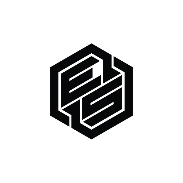 Logo Monogramme Jeu Avec Hexagone Forme Géométrique Modèle Conception — Photo