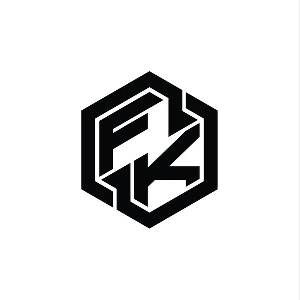 Logomonogramspill Med Sekskantens Geometriske Formmodell – stockfoto