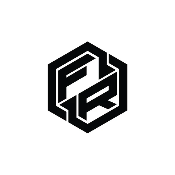 Logotypiska Monogram Spel Med Hexagon Geometrisk Form Design Mall — Stockfoto