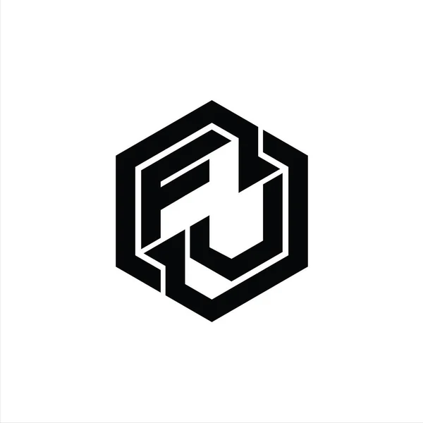 Логотип Монограма Ігри Шестикутником Геометричної Форми Шаблон Дизайну — стокове фото