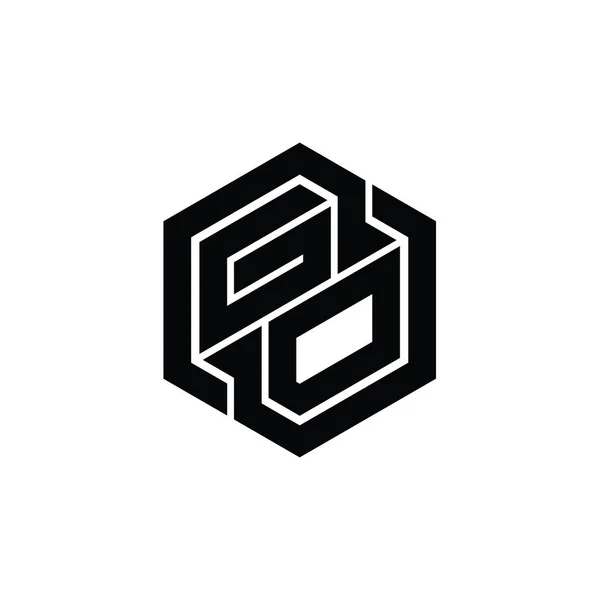 Логограмма Игры Геометрической Формы Шестиугольника Шаблон — стоковое фото