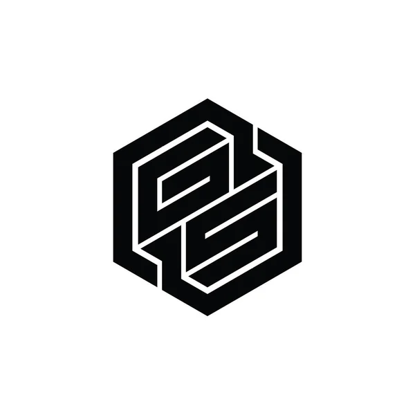 Логограмма Игры Геометрической Формой Шестиугольника Шаблон — стоковое фото