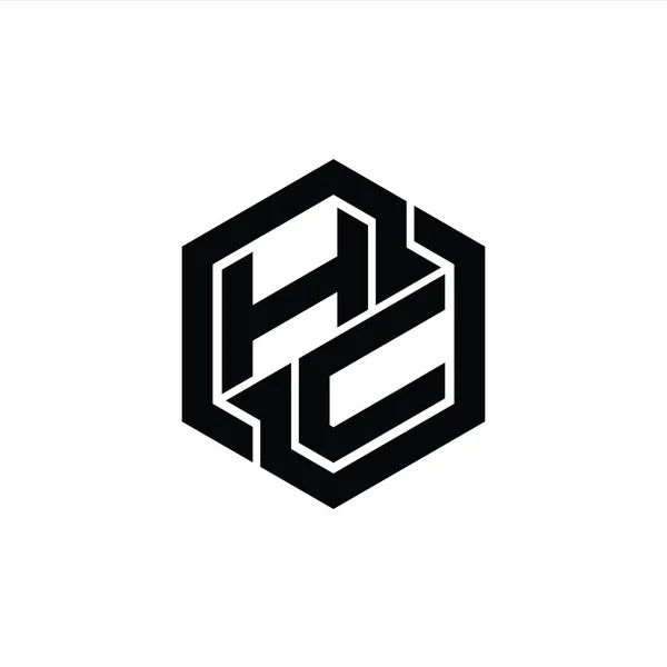 Logo Monogramme Jeu Avec Hexagone Forme Géométrique Modèle Conception — Photo