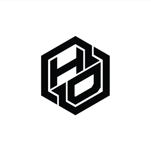 Logo Monograma Juego Con Hexágono Forma Geométrica Plantilla Diseño —  Fotos de Stock