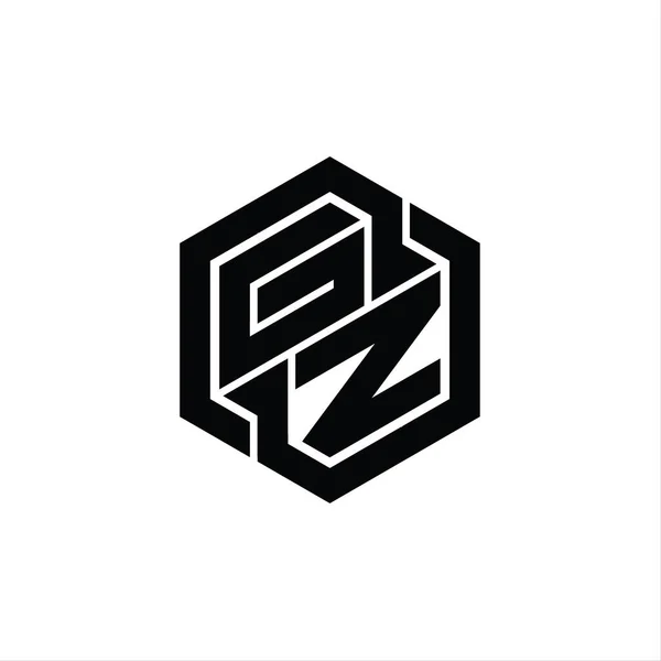 六角形の幾何学的な形状のデザインテンプレートとGzのロゴのモノグラムゲーム — ストック写真