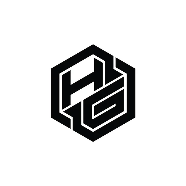 Logo Monogram Spel Med Hexagon Geometrisk Form Design Mall — Stockfoto