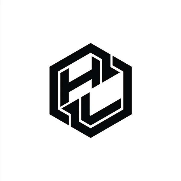 HL Logo monogram gaming with hexagon geometric shape design template