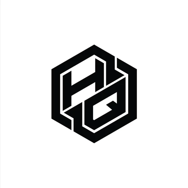 Logo Monograma Juegos Con Plantilla Diseño Forma Geométrica Hexágono — Foto de Stock