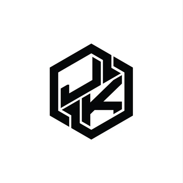 Игра Монограммой Logo Шаблоном Геометрической Формы Шестиугольника — стоковое фото