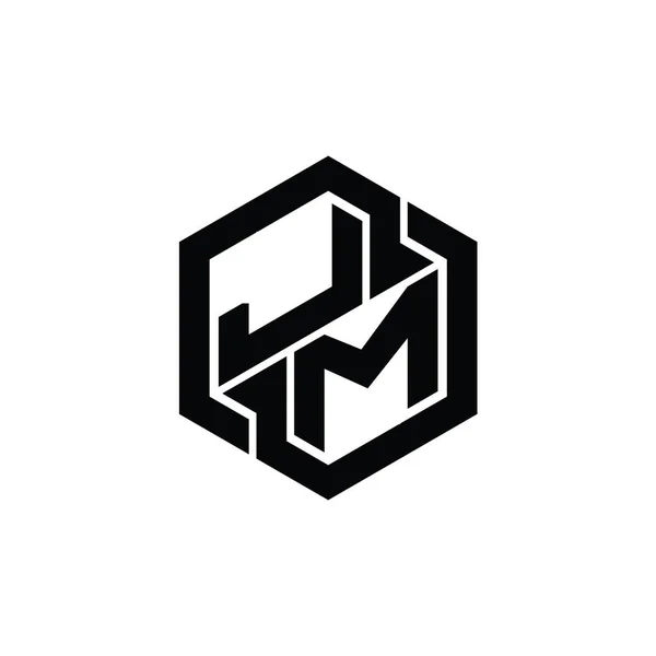 Παιχνίδι Μονόγραμμα Logo Εξάγωνο Γεωμετρικό Πρότυπο Σχεδίασης Σχήματος — Φωτογραφία Αρχείου