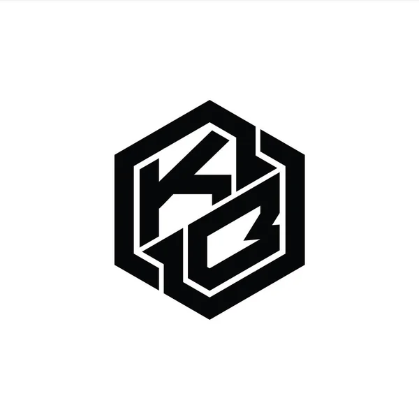 Logo Monogram Hraní Šestiúhelníkem Geometrický Tvar Design Šablony — Stock fotografie