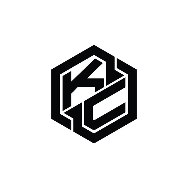 Logo Monogram Hry Šestiúhelníkem Geometrický Tvar Šablony — Stock fotografie