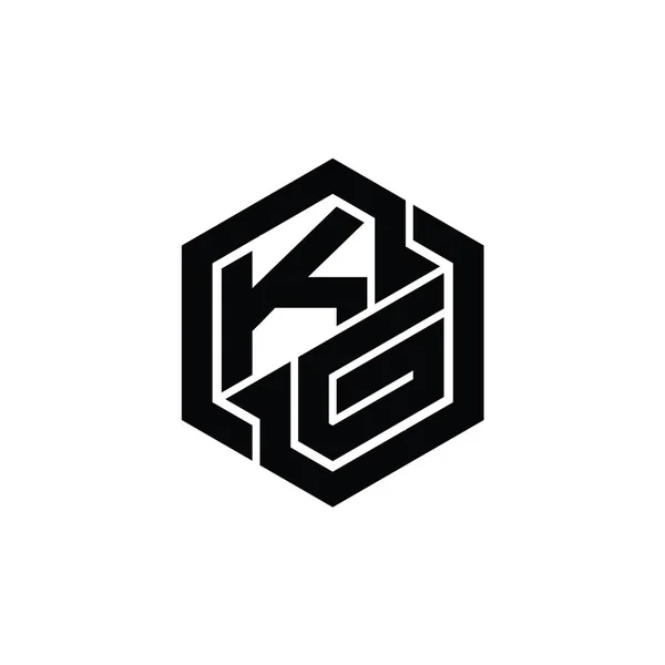 Logo Μονόγραμμα Τυχερών Παιχνιδιών Εξάγωνο Γεωμετρικό Σχήμα Πρότυπο Σχεδιασμού — Φωτογραφία Αρχείου