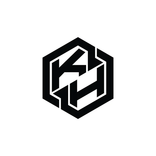 Logo Monogram Spel Med Hexagon Geometrisk Form Design Mall — Stockfoto