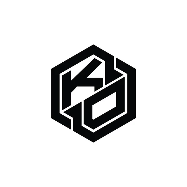 Logomonogramspill Med Formemal Sekskant – stockfoto