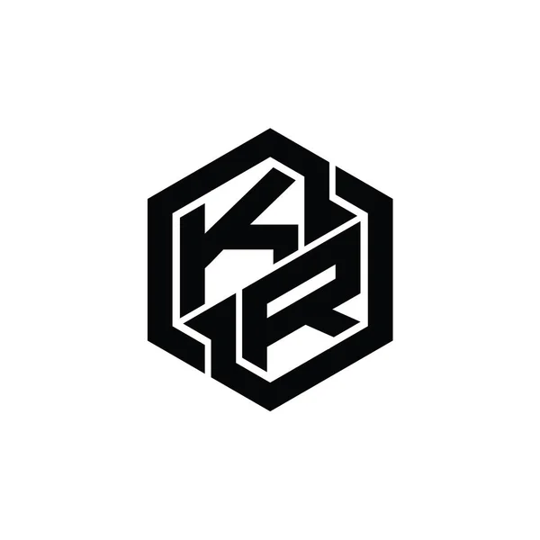 Логограмма Игры Геометрической Формы Шестиугольник Шаблон — стоковое фото