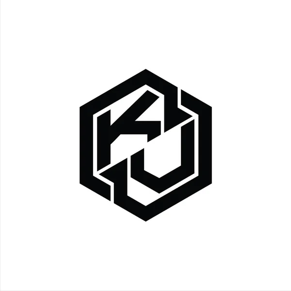 Logo Monogram Hry Šestiúhelník Geometrický Tvar Design Šablony — Stock fotografie