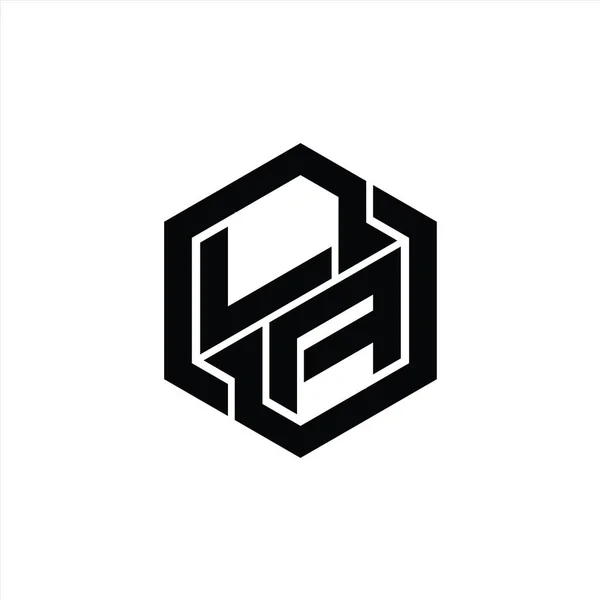 Logo Monogram Gaming Шестикутником Геометричний Дизайн Форми Шаблон — стокове фото