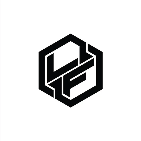 Logo Monograma Juego Con Plantilla Diseño Forma Geométrica Hexágono —  Fotos de Stock