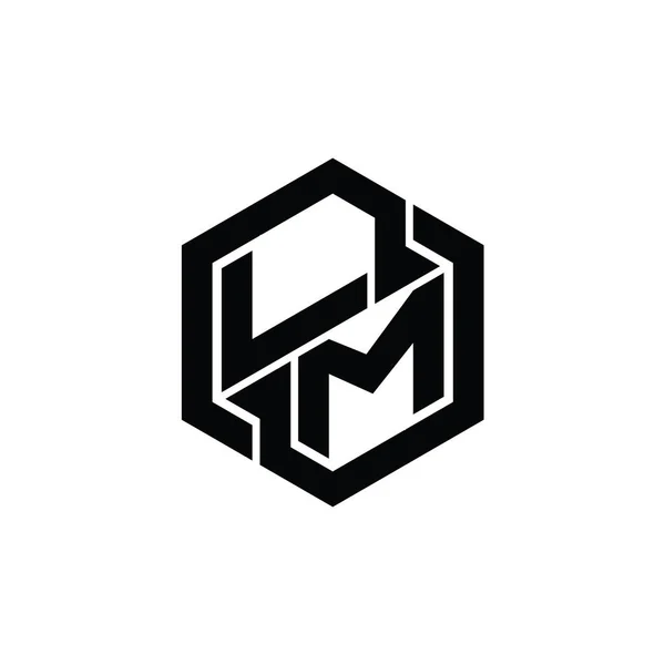 Logo Monogram Spel Med Hexagon Geometrisk Form Design Mall — Stockfoto