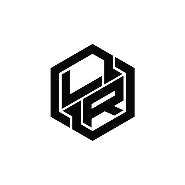 Logomonogram Med Sekskantens Geometriske Formmodell – stockfoto