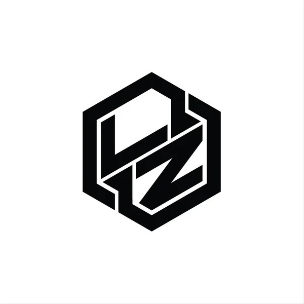 Логотип Монограма Гри Шестикутним Шаблоном Дизайну Геометричної Форми — стокове фото
