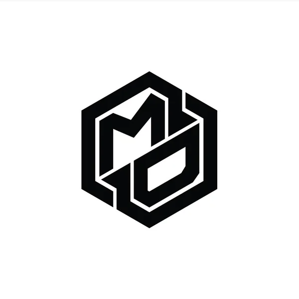 六角形の幾何学的な形状のデザインテンプレートとMdのロゴのモノグラムゲーム — ストック写真
