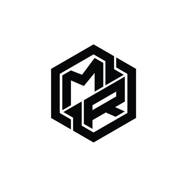 Logo Monogramm Gaming Mit Sechseckiger Geometrischer Formgestaltung Vorlage — Stockfoto