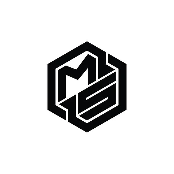 Игры Монограмме Logo Геометрическим Дизайном Шестиугольника — стоковое фото