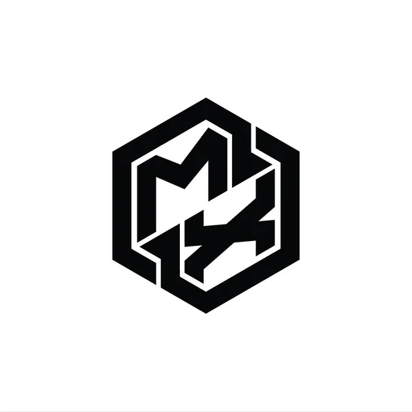 Монограмма Геометрическим Дизайном Шестиугольника — стоковое фото