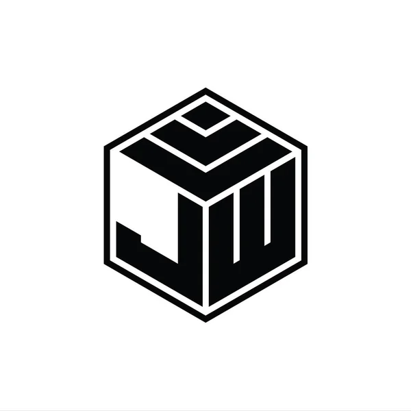 Logo Monogrammi Kuusikulmio Geometrinen Muoto Eristetty Ääriviivat Suunnittelu Malli — kuvapankkivalokuva