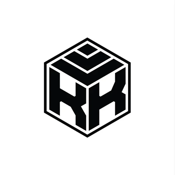 Logo Monogram Met Zeshoekige Geometrische Vorm Geïsoleerd Ontwerp Sjabloon — Stockfoto