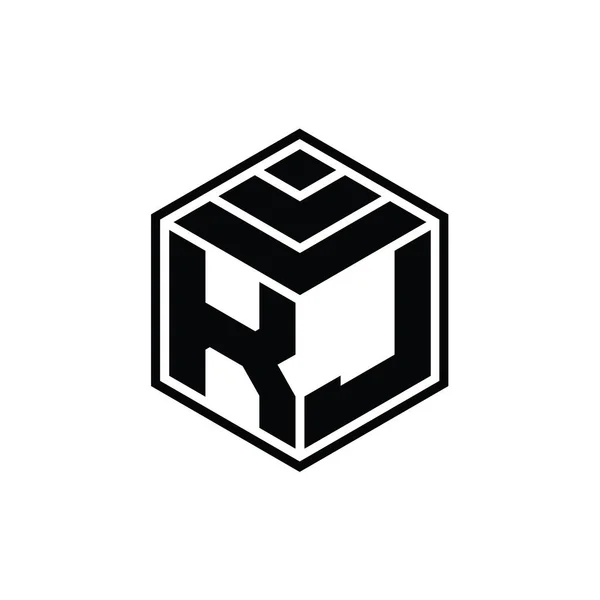 Монограмма Логотипа Геометрической Формой Шестиугольника — стоковое фото