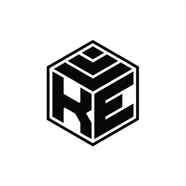 Logo Monogramme Avec Forme Géométrique Hexagonale Modèle Conception Contour Isolé — Photo