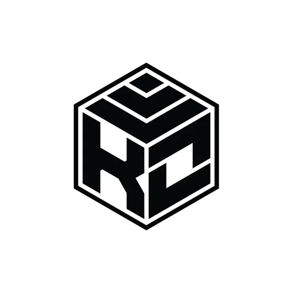 Monogramme Logo Avec Forme Géométrique Hexagonale Modèle Conception Contour Isolé — Photo