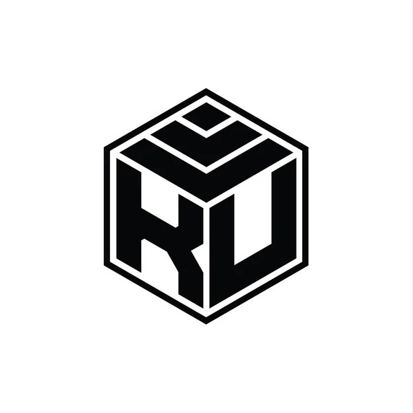 Logo Monogramme Avec Hexagone Forme Géométrique Modèle Conception Contour Isolé — Photo