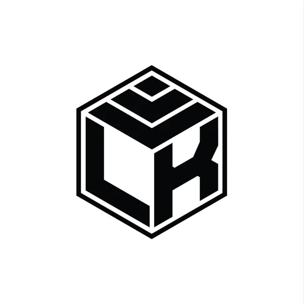 Logo Monogram Šestiúhelníkovým Geometrickým Tvarem Izolovaná Šablona Pro Návrh Osnovy — Stock fotografie