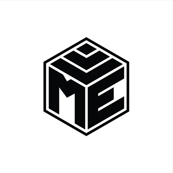 Altıgen Geometrik Şekilli Logosu Izole Edilmiş Tasarım Şablonu — Stok fotoğraf