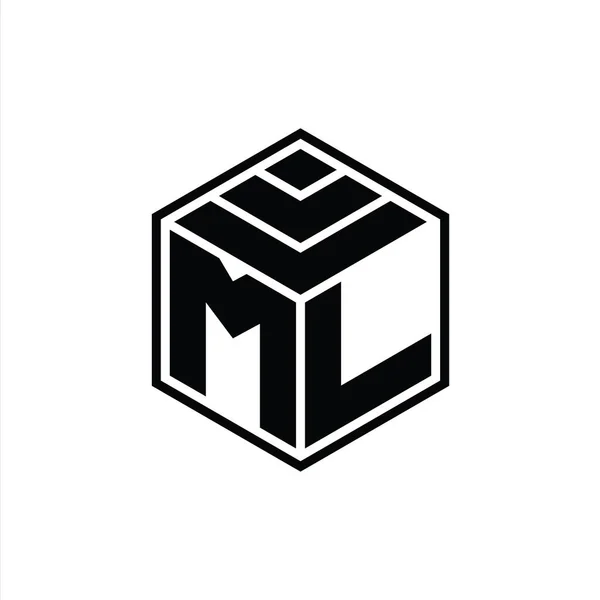Logo Monogram Hexagon Geometry Shape — 스톡 사진