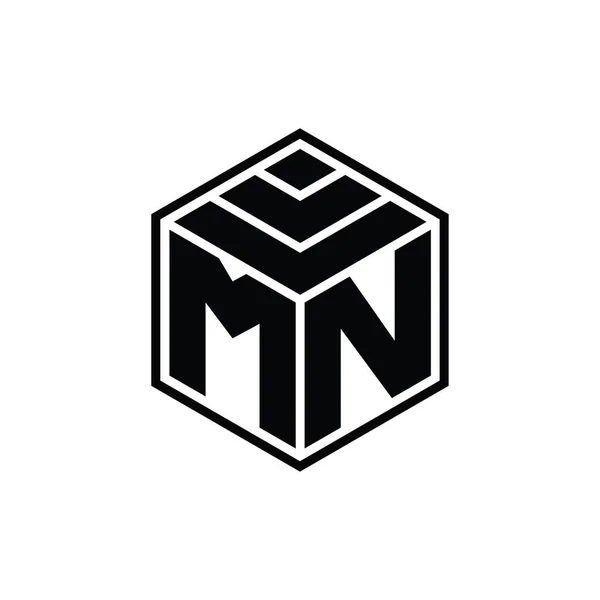 Monografia Logo Sześciokątnym Geometrycznym Kształtem Odizolowanego Szablonu Projektu — Zdjęcie stockowe