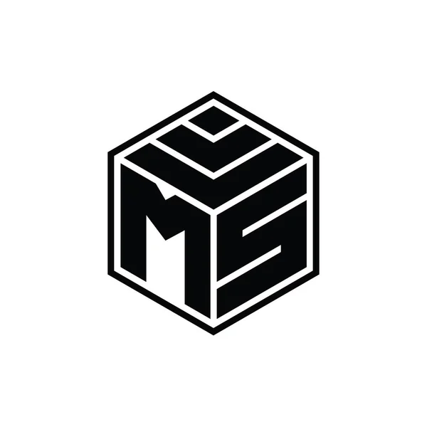 Logo Μονόγραμμα Εξάγωνο Γεωμετρικό Σχήμα Απομονωμένο Περίγραμμα Πρότυπο Σχεδιασμού — Φωτογραφία Αρχείου