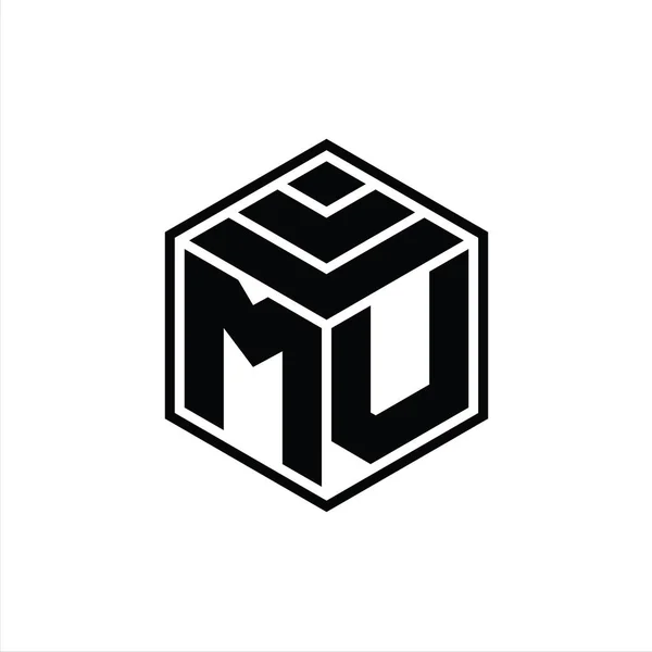 Monogramme Logo Avec Forme Géométrique Hexagonale Modèle Conception Contour Isolé — Photo